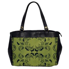 Floral Folk Damask Pattern Fantasy Flowers  Oversize Office Handbag by Eskimos