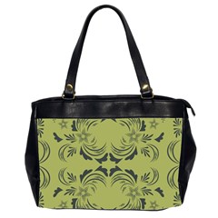 Floral Folk Damask Pattern Fantasy Flowers  Oversize Office Handbag (2 Sides) by Eskimos