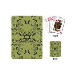 Floral Folk Damask Pattern Fantasy Flowers  Playing Cards Single Design (mini) by Eskimos