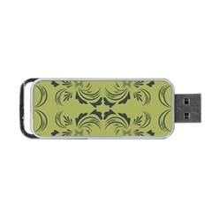 Floral Folk Damask Pattern Fantasy Flowers  Portable Usb Flash (one Side) by Eskimos