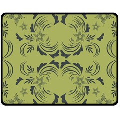 Floral Folk Damask Pattern Fantasy Flowers  Double Sided Fleece Blanket (medium)  by Eskimos