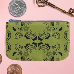 Floral Folk Damask Pattern Fantasy Flowers  Large Coin Purse by Eskimos