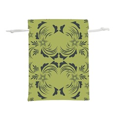 Floral Folk Damask Pattern Fantasy Flowers  Lightweight Drawstring Pouch (m) by Eskimos