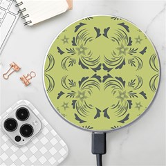 Floral Folk Damask Pattern Fantasy Flowers  Wireless Charger by Eskimos