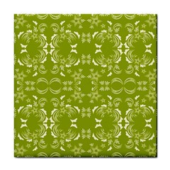 Floral Folk Damask Pattern  Tile Coaster by Eskimos