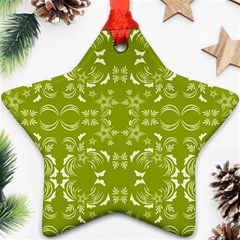 Floral Folk Damask Pattern  Ornament (star) by Eskimos