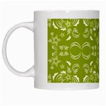 Floral folk damask pattern  White Mugs Left