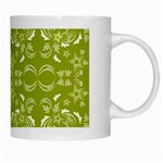 Floral folk damask pattern  White Mugs Right