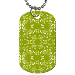 Floral Folk Damask Pattern  Dog Tag (two Sides) by Eskimos