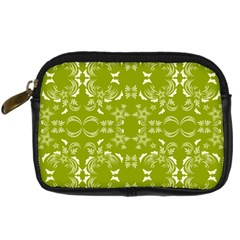 Floral Folk Damask Pattern  Digital Camera Leather Case by Eskimos