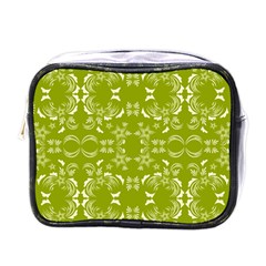 Floral Folk Damask Pattern  Mini Toiletries Bag (one Side) by Eskimos