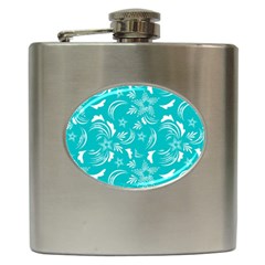 Folk Flowers Print Floral Pattern Ethnic Art Hip Flask (6 Oz) by Eskimos