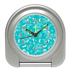 Folk Flowers Print Floral Pattern Ethnic Art Travel Alarm Clock by Eskimos