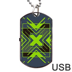 Abstract Geometric Design    Dog Tag Usb Flash (one Side) by Eskimos