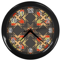 Abstract Geometric Design    Wall Clock (black) by Eskimos