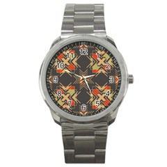 Abstract Geometric Design    Sport Metal Watch by Eskimos