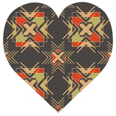 Abstract Geometric Design    Wooden Puzzle Heart by Eskimos