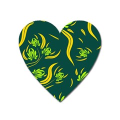 Folk Flowers Print Floral Pattern Ethnic Art Heart Magnet by Eskimos