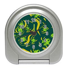 Folk Flowers Print Floral Pattern Ethnic Art Travel Alarm Clock by Eskimos