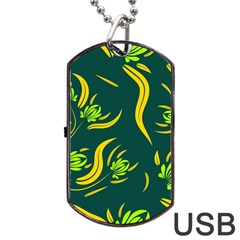 Folk Flowers Print Floral Pattern Ethnic Art Dog Tag Usb Flash (two Sides) by Eskimos