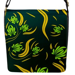 Folk Flowers Print Floral Pattern Ethnic Art Flap Closure Messenger Bag (s) by Eskimos