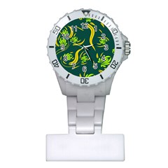 Folk Flowers Print Floral Pattern Ethnic Art Plastic Nurses Watch by Eskimos