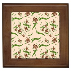 Folk Flowers Print Floral Pattern Ethnic Art Framed Tile by Eskimos