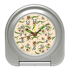 Folk Flowers Print Floral Pattern Ethnic Art Travel Alarm Clock by Eskimos