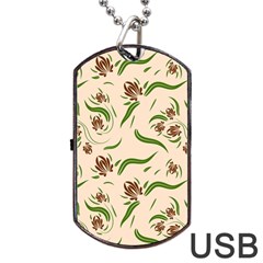 Folk Flowers Print Floral Pattern Ethnic Art Dog Tag Usb Flash (one Side) by Eskimos