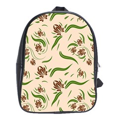 Folk Flowers Print Floral Pattern Ethnic Art School Bag (xl) by Eskimos