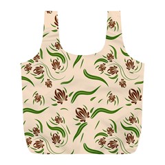 Folk Flowers Print Floral Pattern Ethnic Art Full Print Recycle Bag (l) by Eskimos