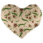 Folk flowers print Floral pattern Ethnic art Large 19  Premium Flano Heart Shape Cushions Front