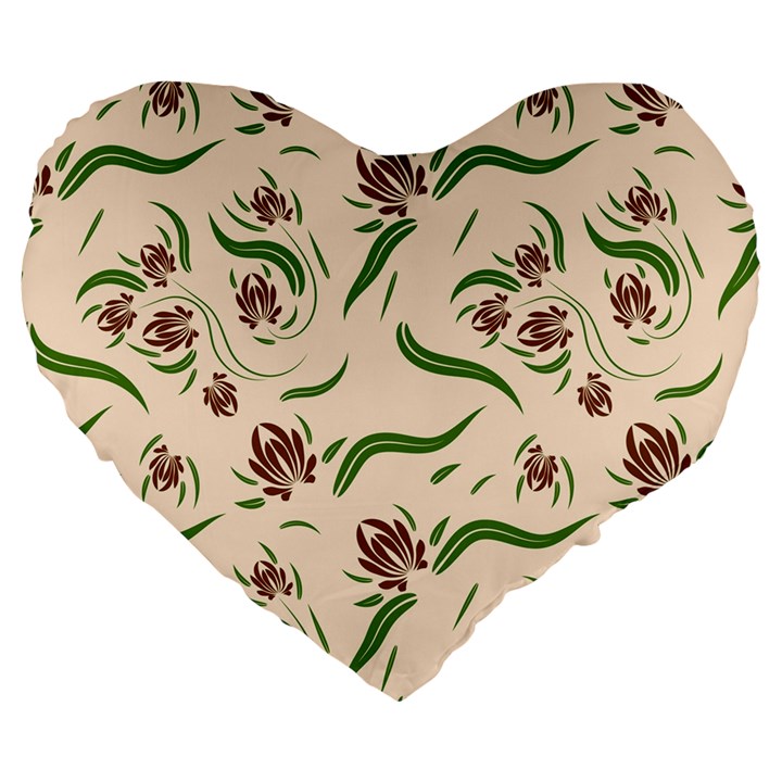 Folk flowers print Floral pattern Ethnic art Large 19  Premium Flano Heart Shape Cushions