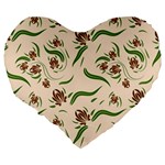 Folk flowers print Floral pattern Ethnic art Large 19  Premium Flano Heart Shape Cushions Back