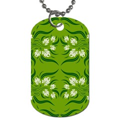 Floral Folk Damask Pattern  Dog Tag (one Side) by Eskimos