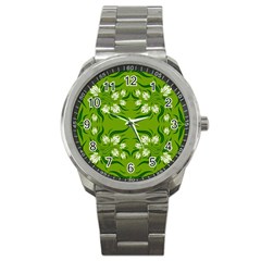 Floral Folk Damask Pattern  Sport Metal Watch by Eskimos