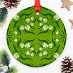 Floral folk damask pattern  Round Ornament (Two Sides) Front