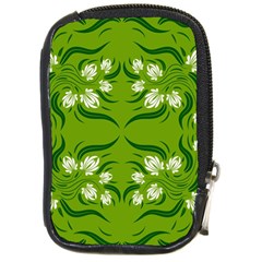 Floral Folk Damask Pattern  Compact Camera Leather Case by Eskimos