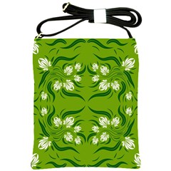 Floral Folk Damask Pattern  Shoulder Sling Bag by Eskimos