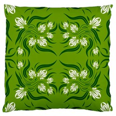 Floral Folk Damask Pattern  Large Cushion Case (two Sides)