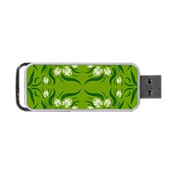 Floral Folk Damask Pattern  Portable Usb Flash (two Sides) by Eskimos