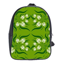 Floral Folk Damask Pattern  School Bag (xl) by Eskimos