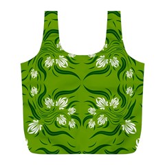 Floral Folk Damask Pattern  Full Print Recycle Bag (l) by Eskimos