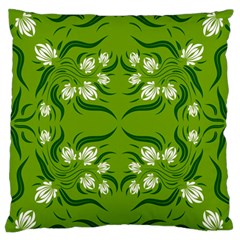 Floral Folk Damask Pattern  Standard Flano Cushion Case (two Sides) by Eskimos