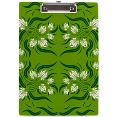 Floral Folk Damask Pattern  A4 Clipboard by Eskimos