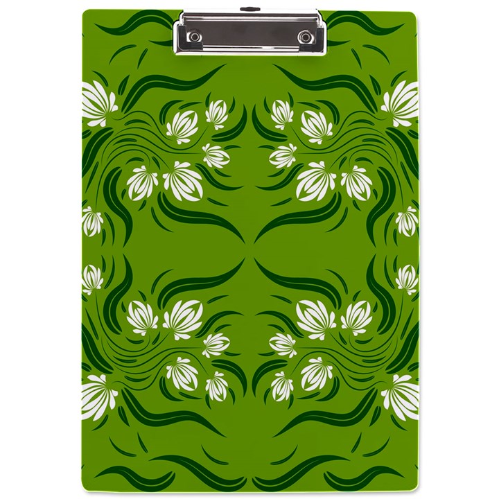 Floral folk damask pattern  A4 Clipboard