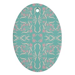 Floral Folk Damask Pattern  Ornament (oval) by Eskimos