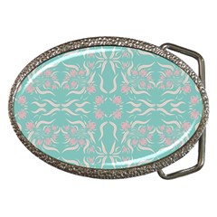 Floral Folk Damask Pattern  Belt Buckles by Eskimos