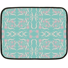 Floral Folk Damask Pattern  Fleece Blanket (mini) by Eskimos