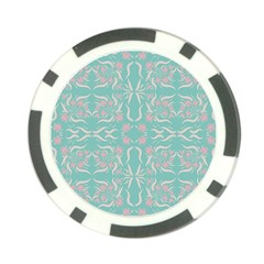 Floral Folk Damask Pattern  Poker Chip Card Guard (10 Pack) by Eskimos